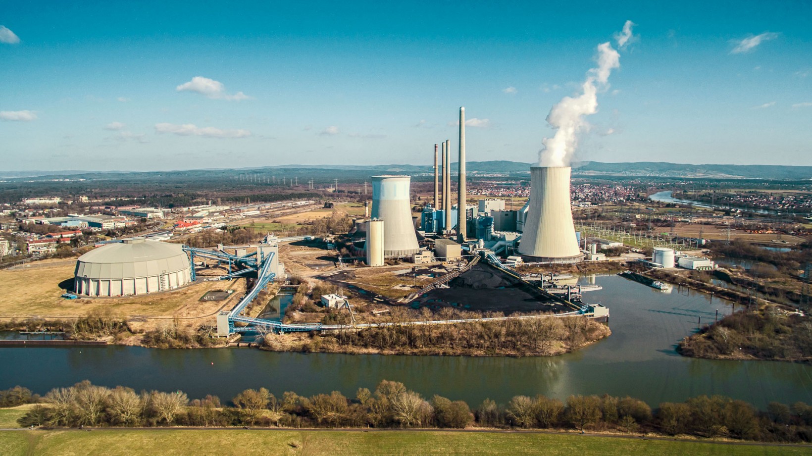 Luftbild Kraftwerk Staudinger bei Hanau