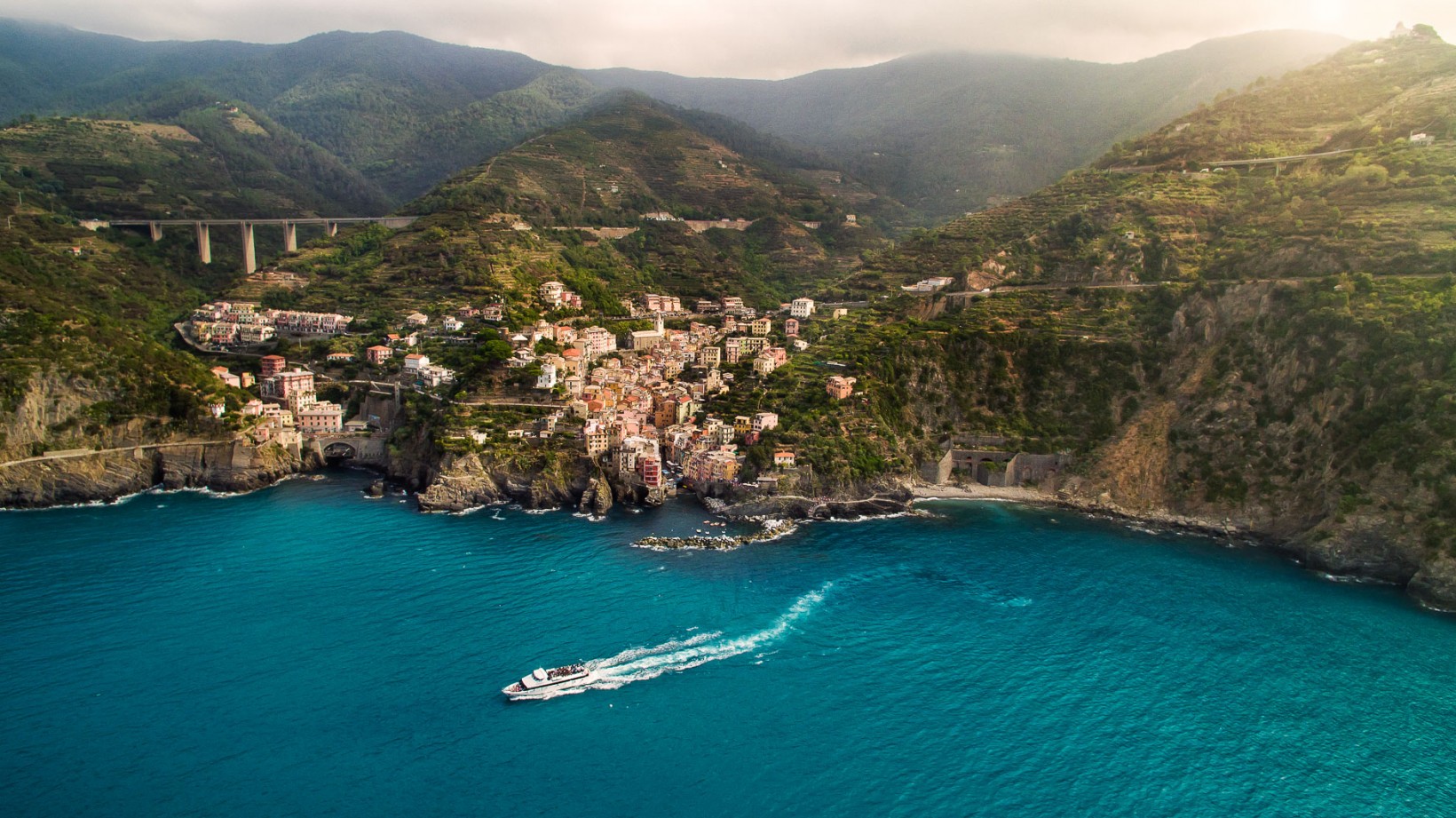 Luftbild Riomaggiore in Italien