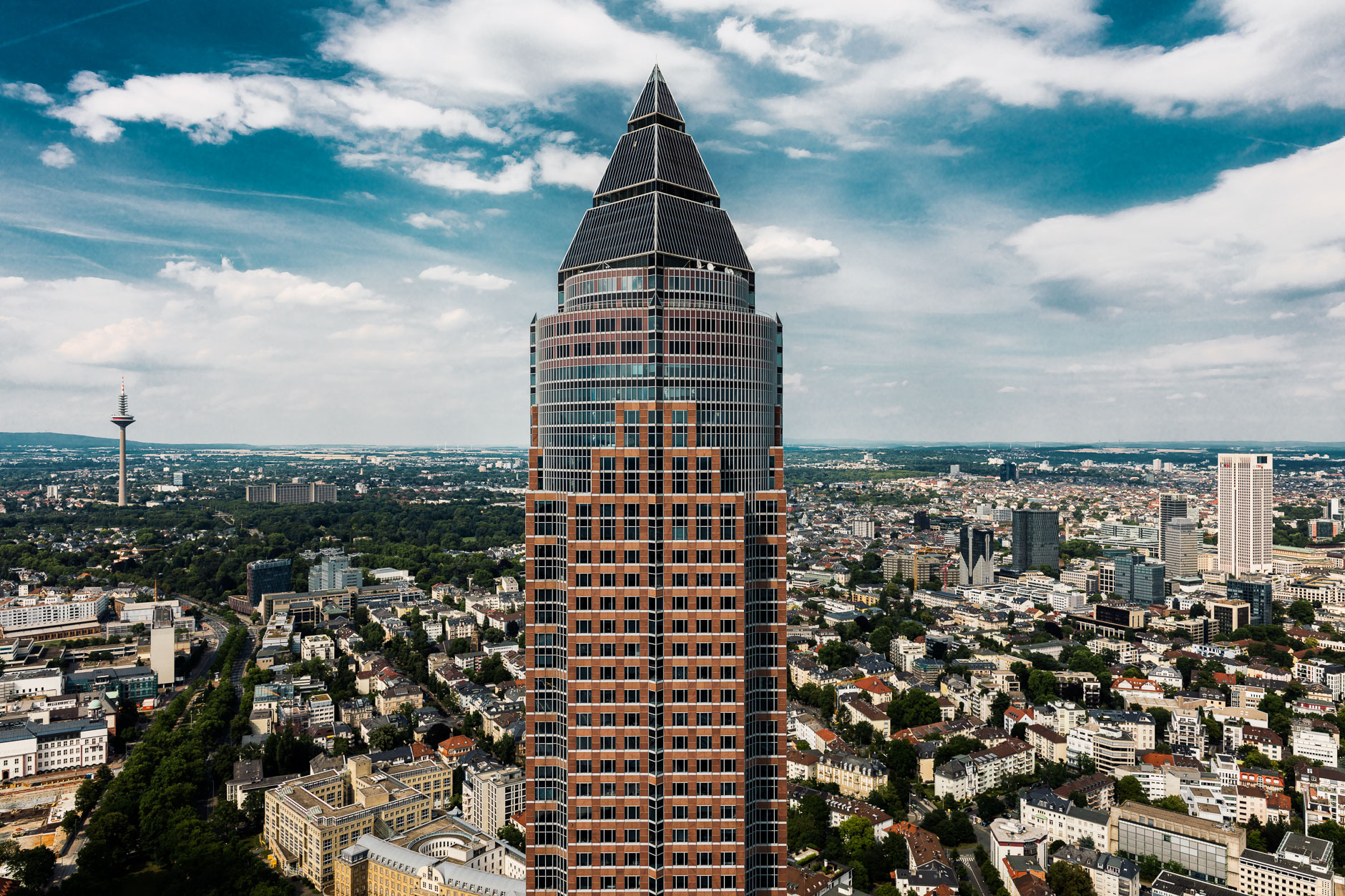 Luftbild Messeturm Frankfurt
